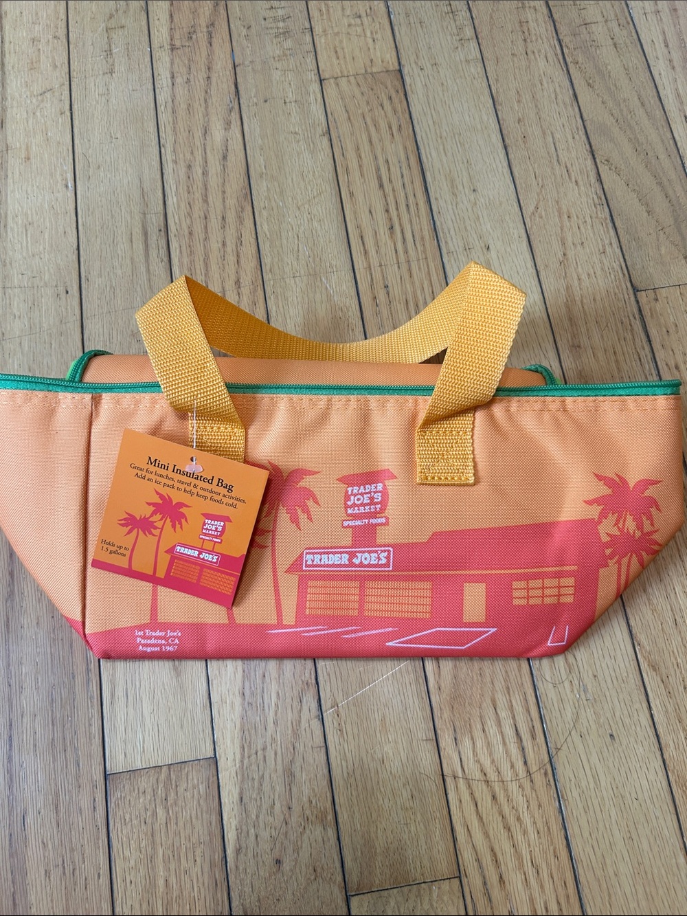 Trader Joe's Orange & Coral Mini Insulated Tote